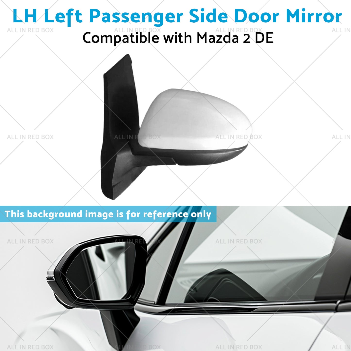 {{ LH Left Passenger Side Door Mirror Suitable for 3 Wires Mazda 2 DE 06 or 07-14 }} - Buy Car Parts Online at {{ Kaka Auto Parts }}.
