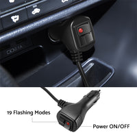 Amber Bar LED Flashing Beacon Strobe Warning Light Car Truck For Windshield Dash