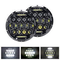Pair of 7-Inch Round LED Headlights Hi/Lo DRL Beam Sealed Headlamps Suitable For Nissan Patrol