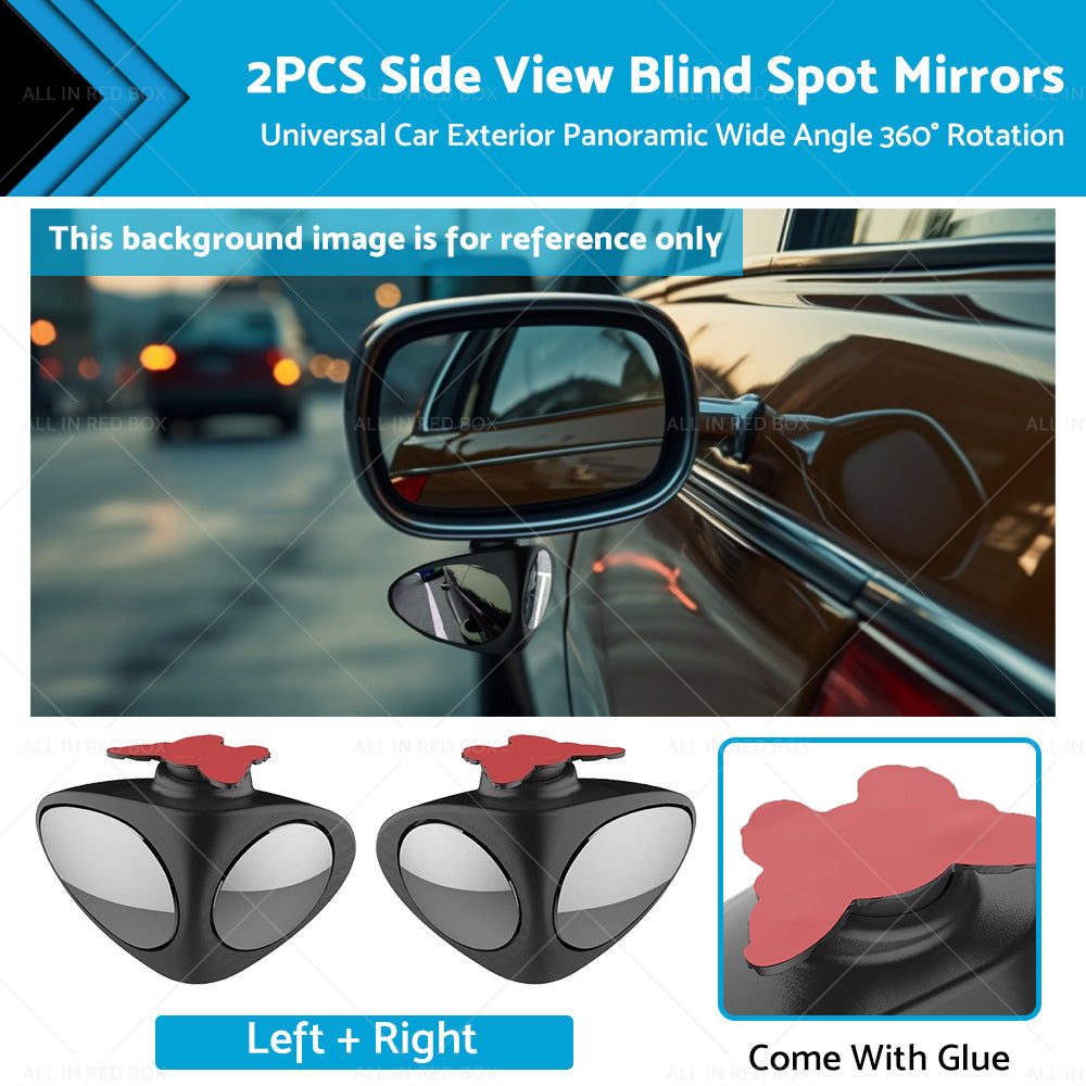 {{ 2PCS Car Exterior Panoramic Door Side Rear View Mirror Blind Spot Wide Angle 360 }} - Buy Car Parts Online at {{ Kaka Auto Parts }}.