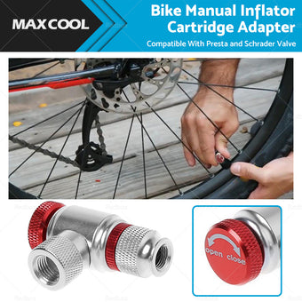 compare product Bike Manual Inflator Cartridge Valve CO2 Inflator Cartridge Adapter Presta