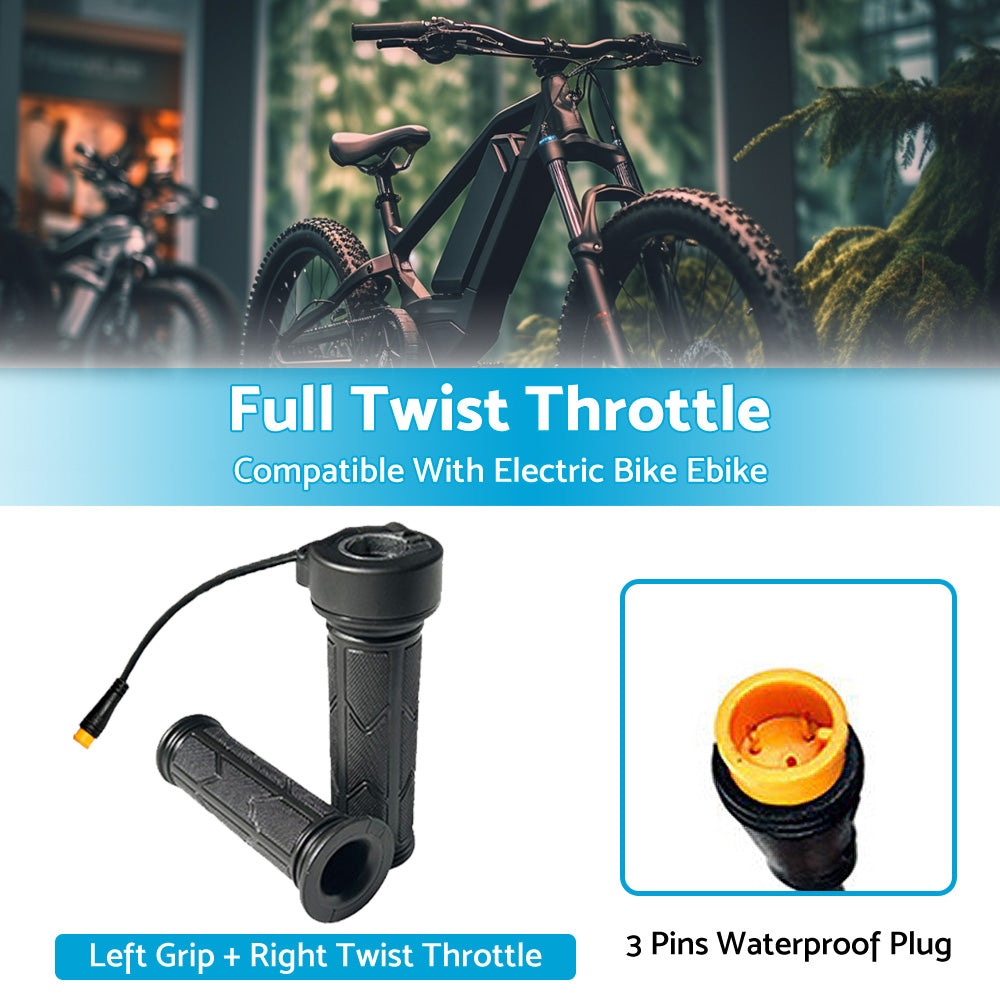 {{ Full Twist Throttle Electric Bike Ebike Right Hand 3Pin Bike Grip Twist Throttle }} - Buy Car Parts Online at {{ Kaka Auto Parts }}.
