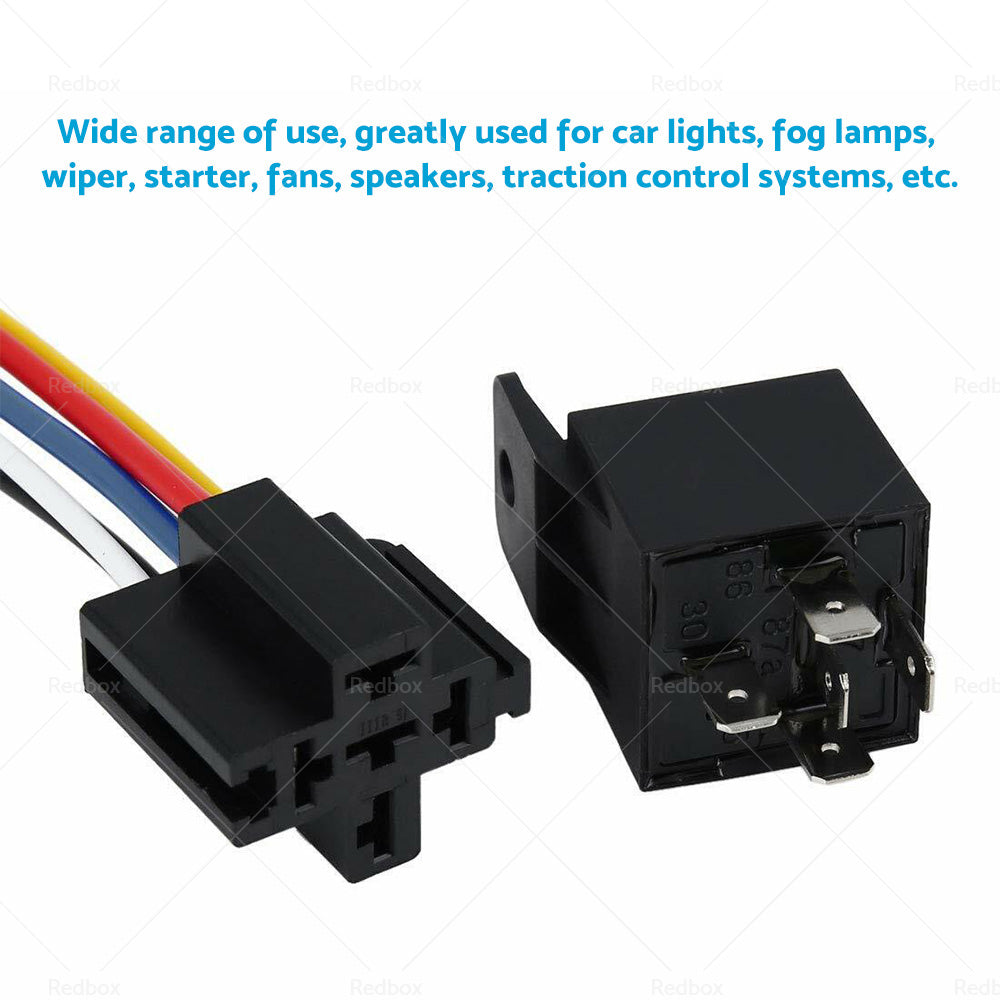 {{ SPDT Automotive Relay With Harness Socket 5x 24V 40A 5 Pin For Car Yacht Caravan }} - Buy Car Parts Online at {{ Kaka Auto Parts }}.