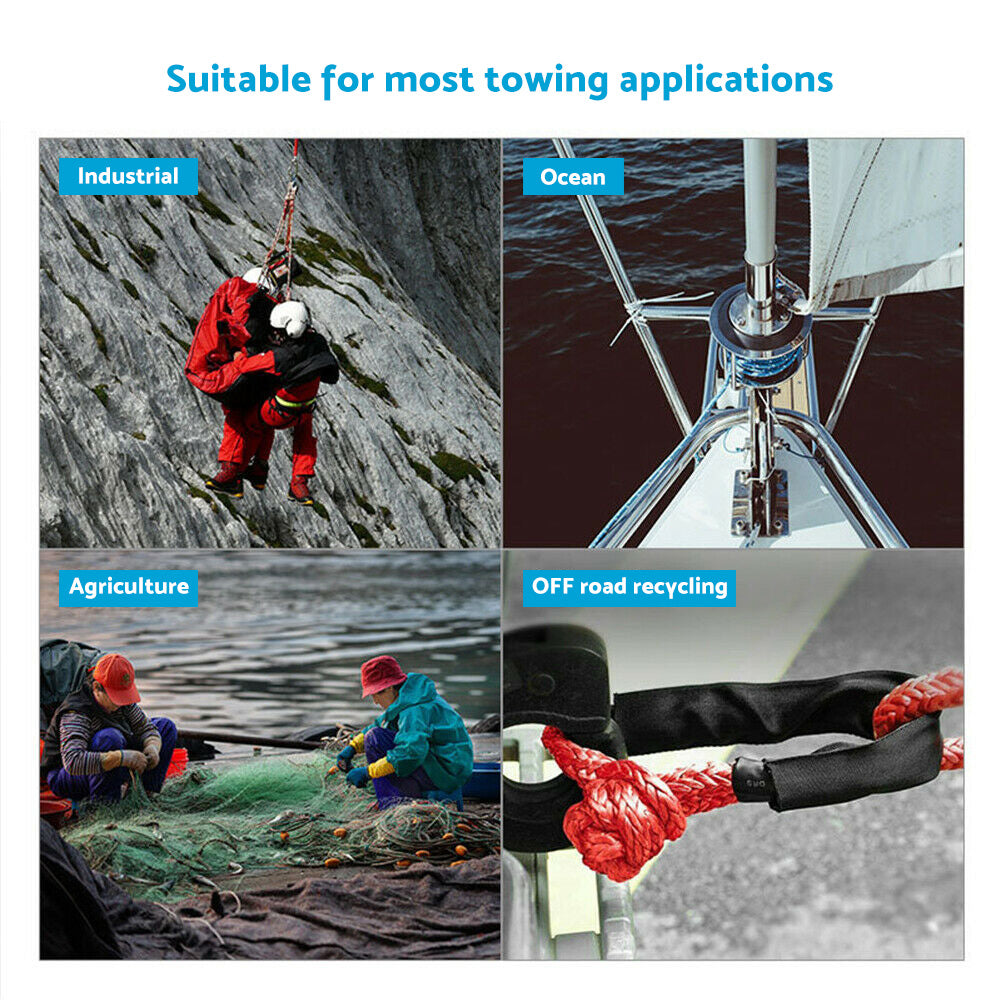 {{ Recovery Pulley Kit Suitable For Winch Ropes 3/8in 1/2in Soft Shackle Red Black }} - Buy Car Parts Online at {{ Kaka Auto Parts }}.