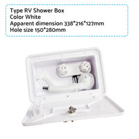 1 Set External RV Caravan Shower Box Exterior Faucet Camper Trailer Boat White