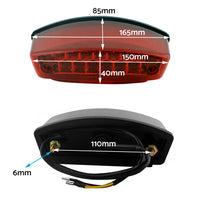 Universal Smoke LED Rear Brake Stop Tail Light With License Plate Light Suitable For Motorcycle