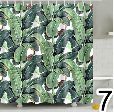 {{ Bathroom Fabric Shower Curtain 12 Hook Set Water Resistant Tropical Plants Panel }} - Buy Car Parts Online at {{ Kaka Auto Parts }}.