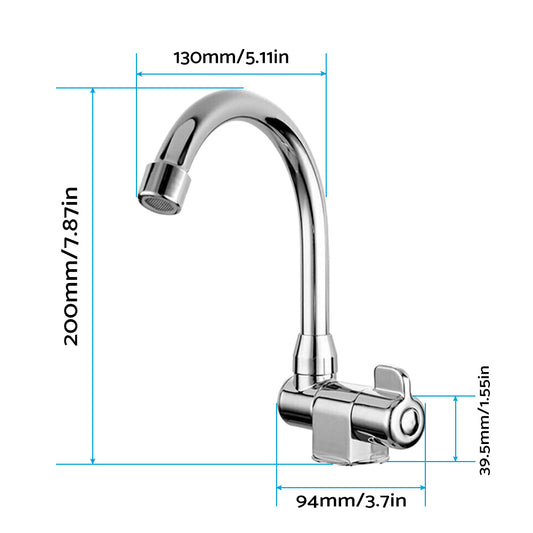 For RV Motorhome Faucet Single Cold Water Tap 360 Degree Rotation 1 or 2in Mounting