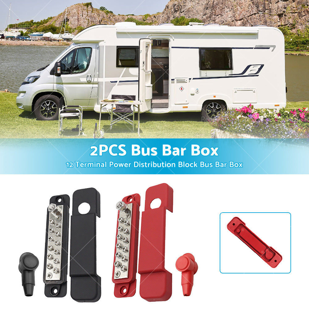 {{ 2pcs 12 Terminal Power Distribution Block Bus Bar DC 48V 12P Wiring Bars AU }} - Buy Car Parts Online at {{ Kaka Auto Parts }}.