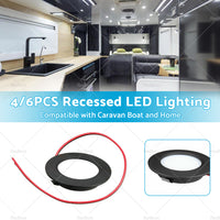 {{ 4/6PCS 12V Spot Lights Dimmable Caravan Boat Black Downlight Warm White AU }} - Buy Car Parts Online at {{ Kaka Auto Parts }}.
