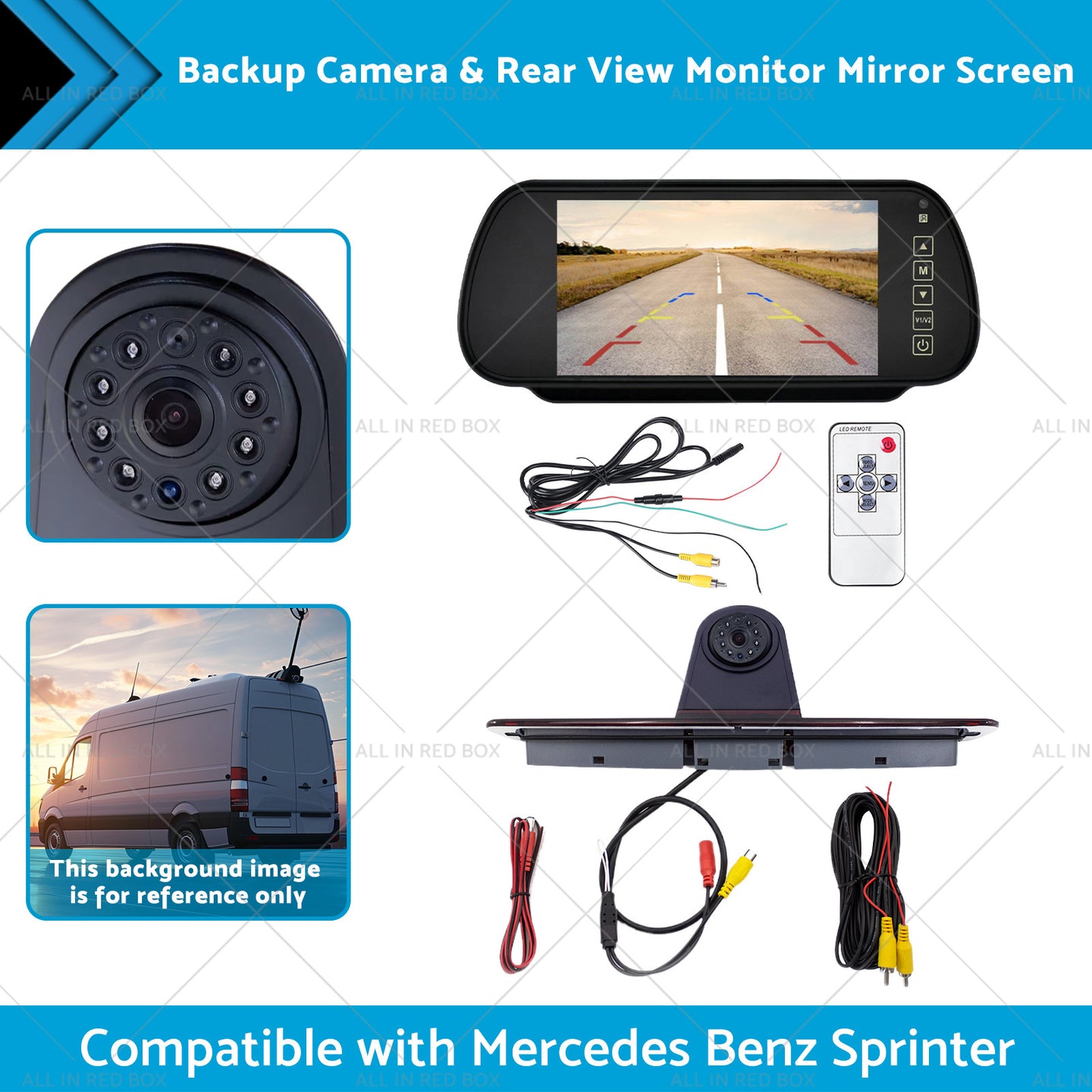 {{ Brake Light Backup Camera W or  7''Monitor Suitable for 07-19 Sprinter or VW Crafter }} - Buy Car Parts Online at {{ Kaka Auto Parts }}.