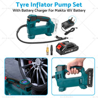 {{ Cordless Portable Tyre Inflator Pump w/ Battery Charger For Makita 18V Battery }} - Buy Car Parts Online at {{ Kaka Auto Parts }}.