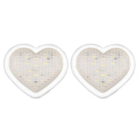 Pair of 12V LED Side Marker Indicators Suitable For Heart Clear Flash White