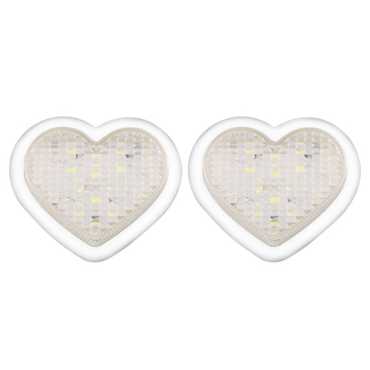 Pair of 12V LED Side Marker Indicators Suitable For Heart Clear Flash White