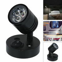 2x 12V LED Interior Spot Reading Light Wall Lamp with Switch Suitable For Caravan Camper
