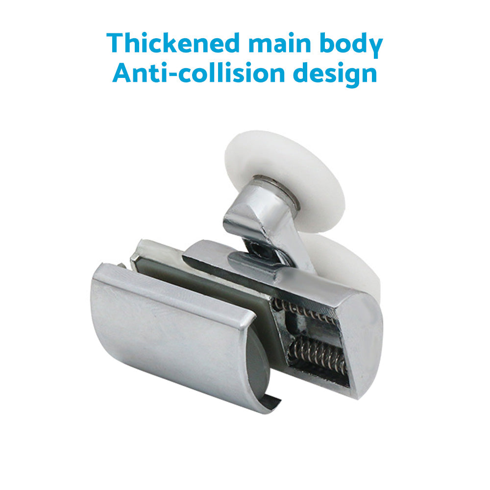 Shower Door Roller 4x Zinc Alloy Twin Top & Bottom Runners Wheel 23mm Suitable For Sliding Doors