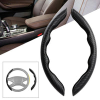 2x Black Carbon Fiber Steering Wheel Booster Non-Slip Cover Trim Accessories