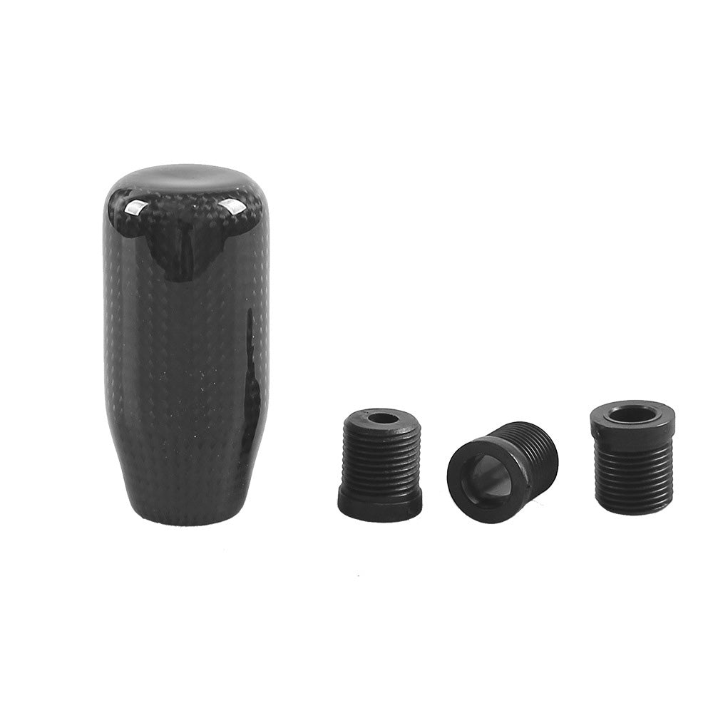 100% Real Carbon Fiber Universal Car Gear Shift Knob with Adapter Black