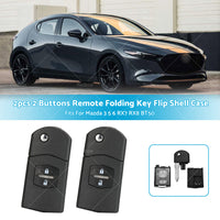 {{ 2Pcs x2 Button Remote Flip Key Car Shell Case Cover For Mazda 3 5 6 RX7 RX8 BT50 }} - Buy Car Parts Online at {{ Kaka Auto Parts }}.