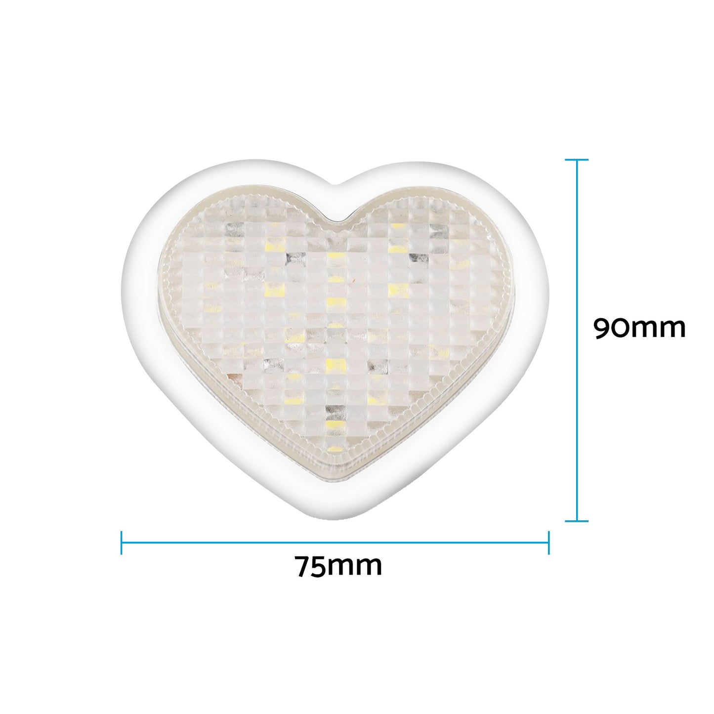 Pair of 12V LED Side Marker Indicators Suitable For Heart Clear Flash White