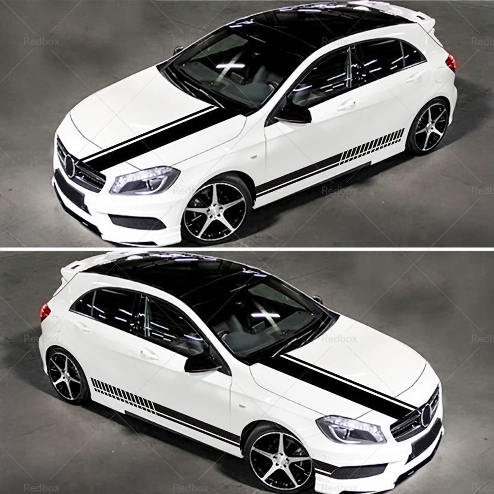 {{ 5x Car Side Body Sticker Vinyl Hood Roof Decals Racing Long Stripe Universal }} - Buy Car Parts Online at {{ Kaka Auto Parts }}.