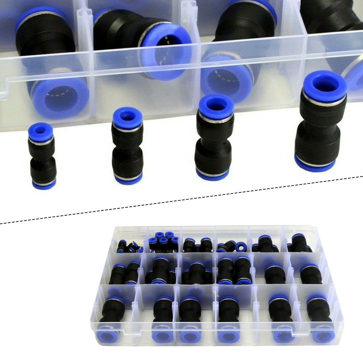 {{ 58pcs Air Line Coupler Push in Hose Joiner Metric Quick Connect Kit Nylon Hose }} - Buy Car Parts Online at {{ Kaka Auto Parts }}.