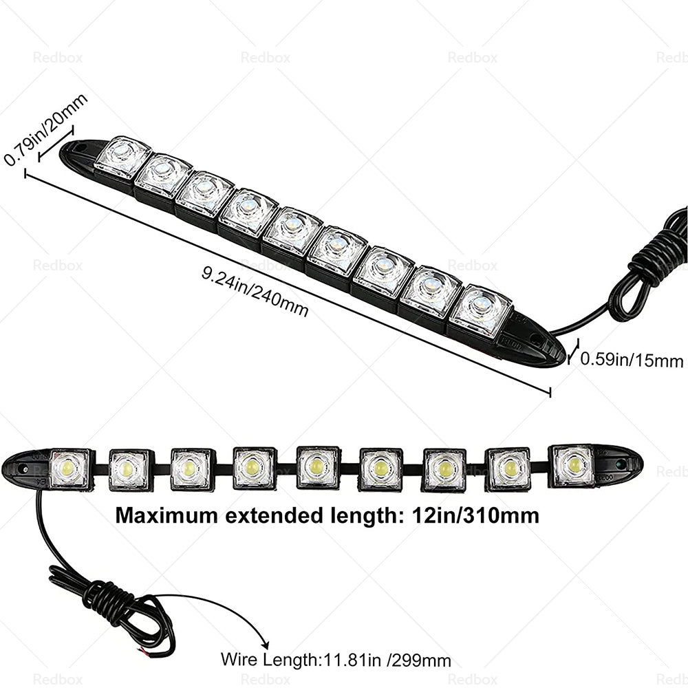 {{ 2PCS 9 LED DRL Fog Driving Daylight Daytime Running Light Car Auto Head Lamp }} - Buy Car Parts Online at {{ Kaka Auto Parts }}.
