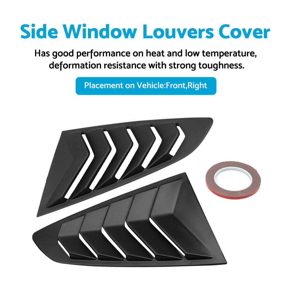 {{ 2x Side Window Louvers Sun Shade Cover Suitable For Ford Mustang 2015-2022 }} - Buy Car Parts Online at {{ Kaka Auto Parts }}.
