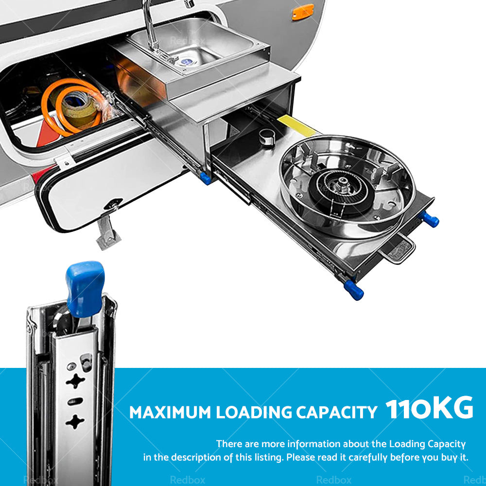 {{ PAIR 90KG Loading Capacity Locking Drawer Slide Runner Trailer 800mm or 1600mm }} - Buy Car Parts Online at {{ Kaka Auto Parts }}.