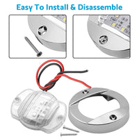 4x Round LED Marine Boat Cabin & Deck Courtesy Lights Suitable For Walkway – White Stern Light