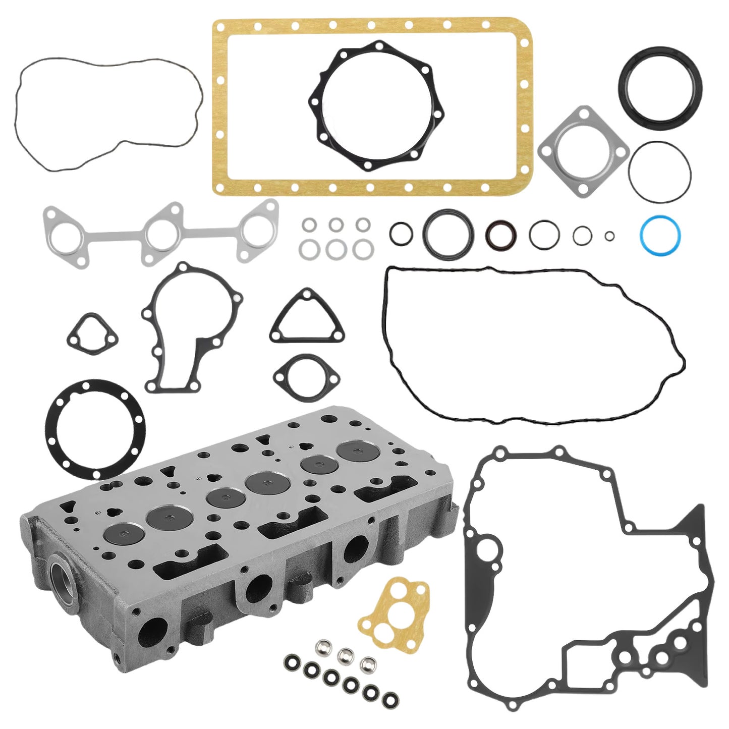 {{ Complete Cylinder Head & Gasket Kit Suitable for Kubota Engine D902 ZD323 RTV900 }} - Buy Car Parts Online at {{ Kaka Auto Parts }}.