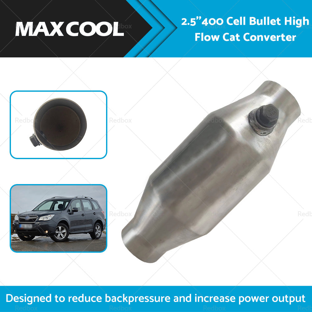 {{ 2. 5 Inch 400 Cell High Flow Performance Catalytic Converter - Metal Core 280mm }} - Buy Car Parts Online at {{ Kaka Auto Parts }}.