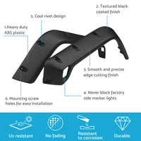 Pocket Style Matte Black Fender Flares Jungle Guard Suitable For Jeep Wrangler TJ 1997-2006