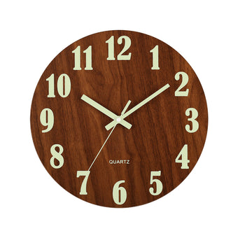 compare product 12'' Luminous Wall Clock Glow In The Dark Silent Quartz Indoor Home Modern Clock