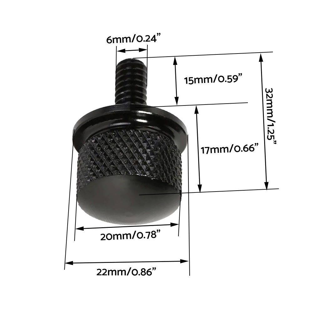 Seat Bolt Tab Screw Mount Knob Cover Suitable For Harley Sportster, Dyna & Softail