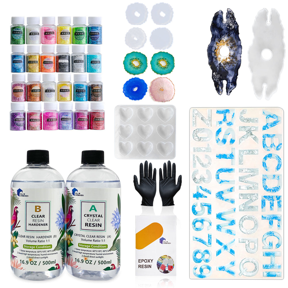 Epoxy Resin 1:1 AB Kit Craft Coating UV Color Pigment Paste Liquid Silicone Mold