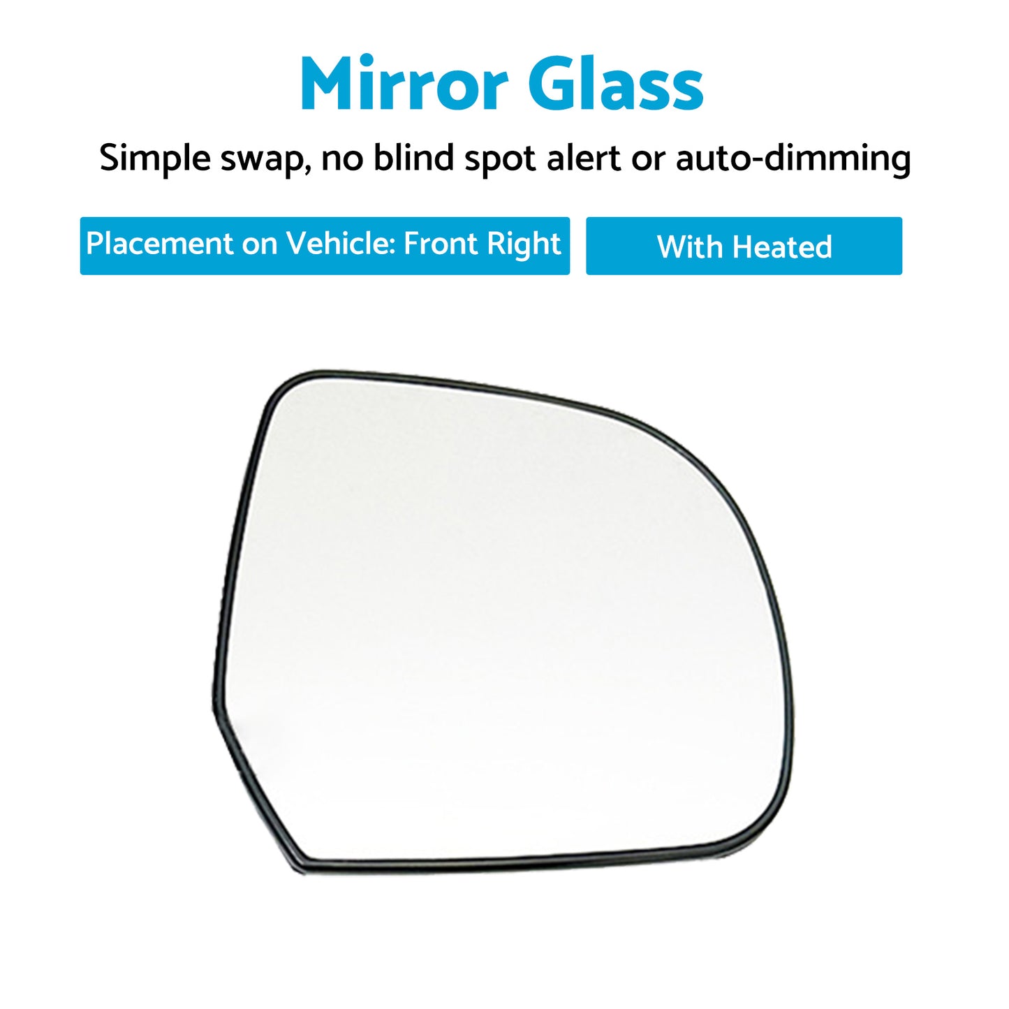 Right Passenger Side Heated Mirror Glass Suitable For Nissan Almera N17 2012 On