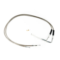 Throttle and Idle Cable Set 56-1/2 Stainless Steel Suitable For Harley-Davidson
