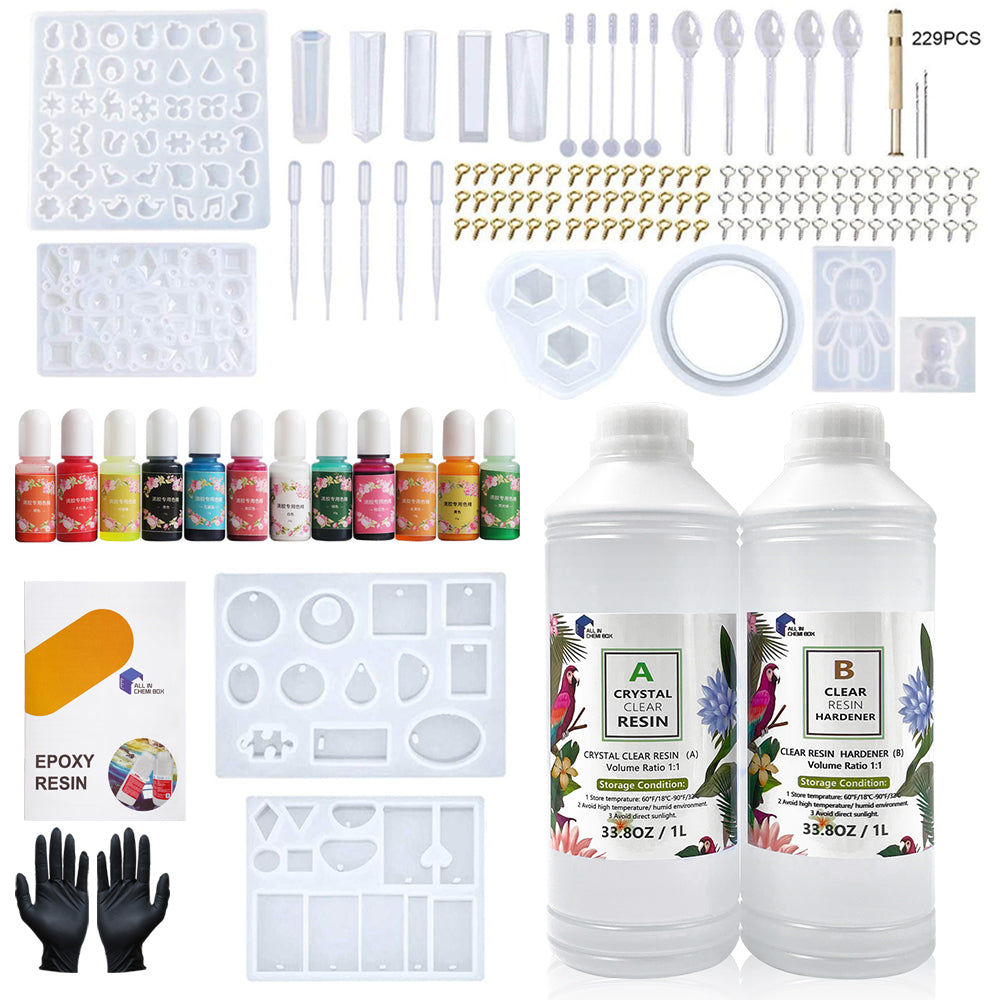 Epoxy Resin 1:1 AB Kit Craft Coating UV Color Pigment Paste Liquid Silicone Mold