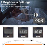 {{ Digital Alarm Clock Mirror LED Display Snooze Function Dim Mode Wall Bedroom }} - Buy Car Parts Online at {{ Kaka Auto Parts }}.