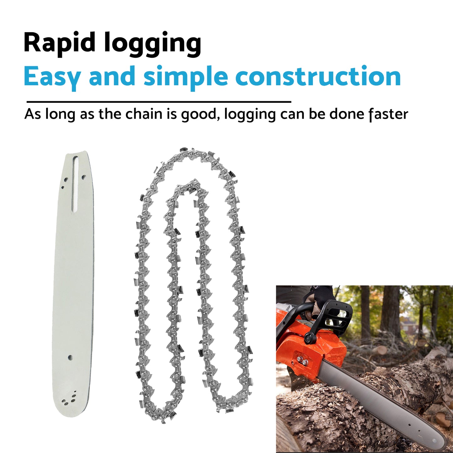 24'' Bar & Tungsten Chain Combo 3/8 .058 84DL Suitable For Husqvarna 61 160 162