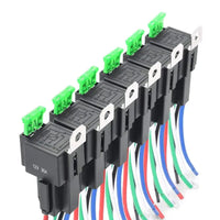 6x 12V 4-Pin Automotive Relays 30A Normally Open with Built-In 30A Fuse Suitable For Universal Vehicles