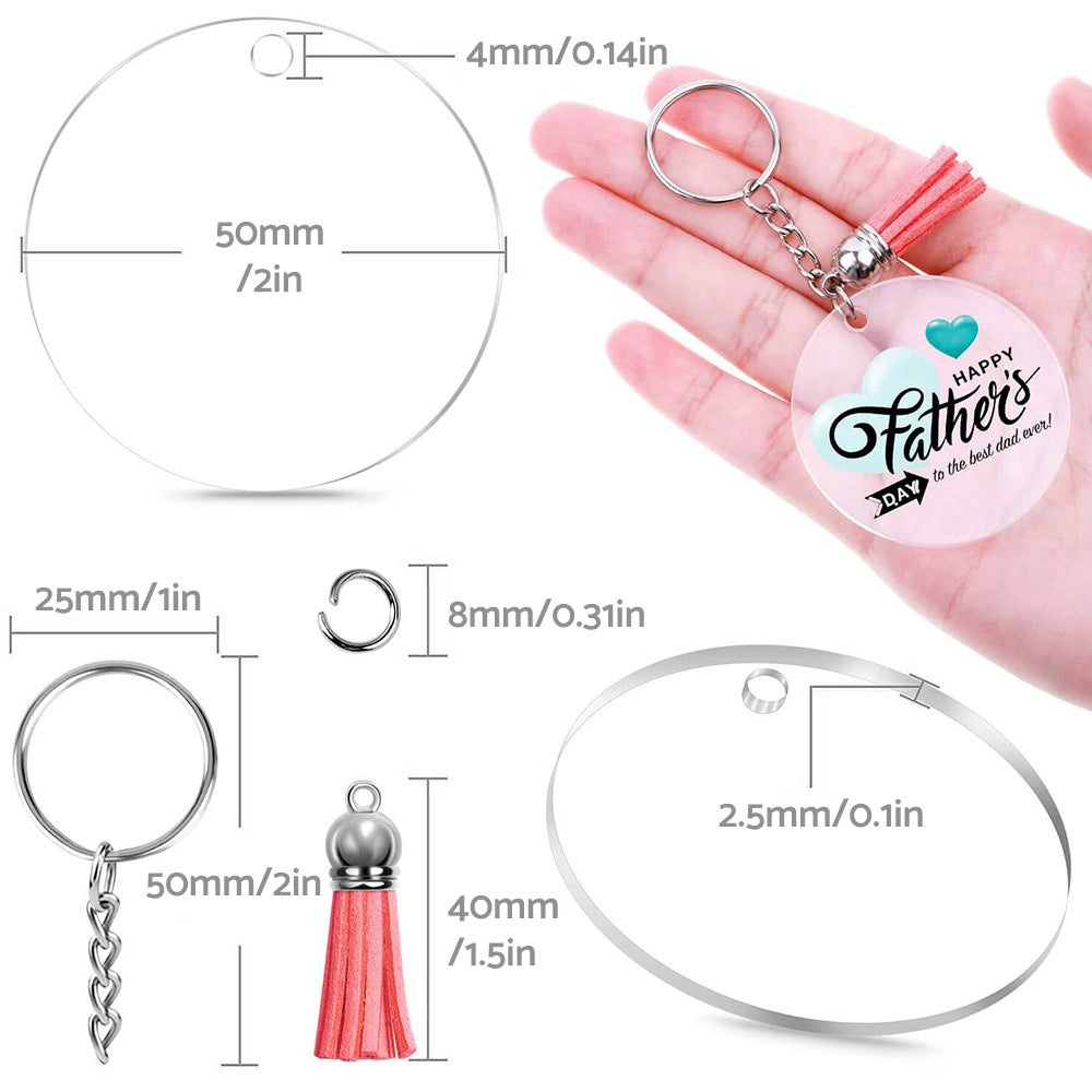 Bulk Keychain Ornament Set 150PCS Sublimation Blank Keychains Suitable For Crafts & Jewelry