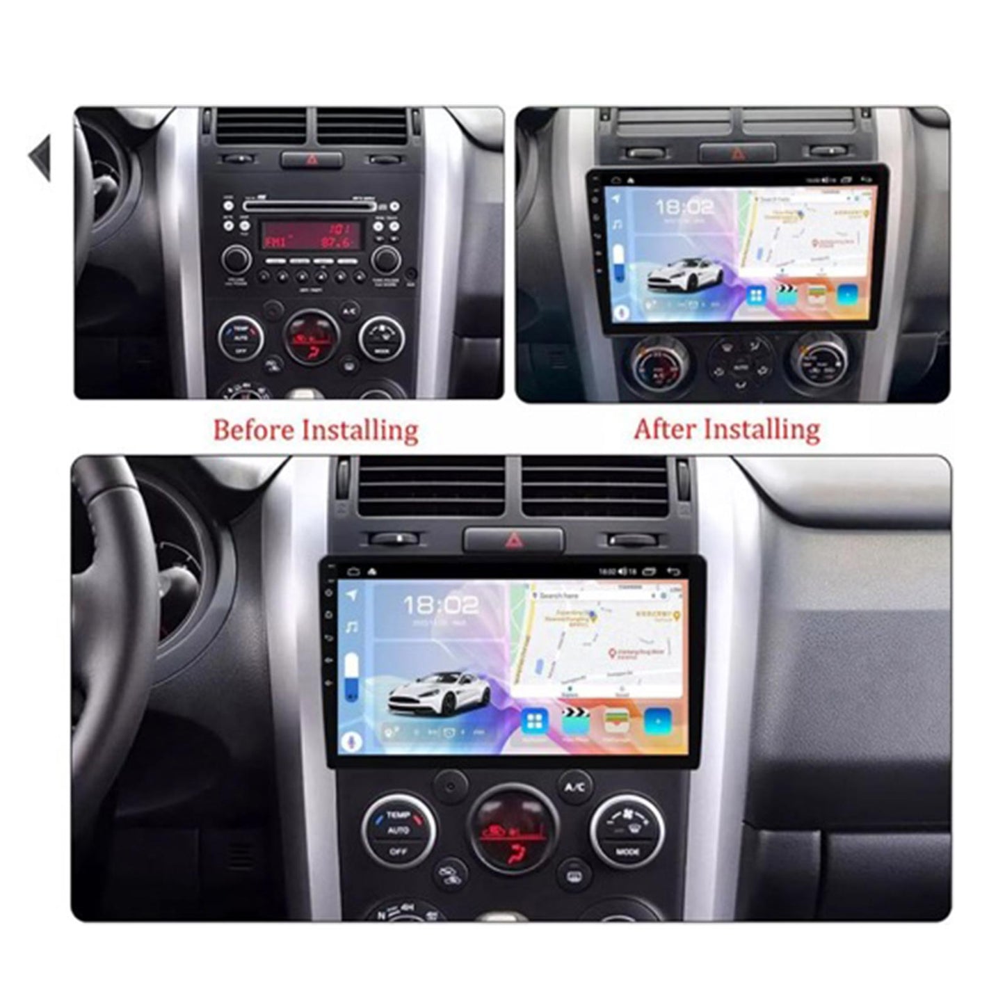 Head Unit Wireless CarPlay Android Auto Suitable for 05-15 Suzuki Grand Vitara
