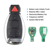4 Buttons 315MHz Remote Car Key Suitable For Mercedes Benz C / CL / E / G / GL / ML / R / S Class