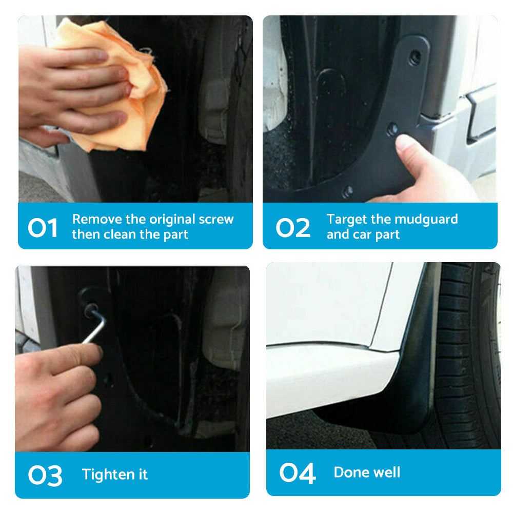 4x Splash Guard Mud Flap Fender Mudguard Suitable for Toyota Hiace H200 Series