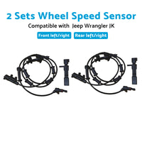 2x Front & Rear LH & RH ABS Wheel Speed Sensors Suitable For Jeep Wrangler JK 2007-2017