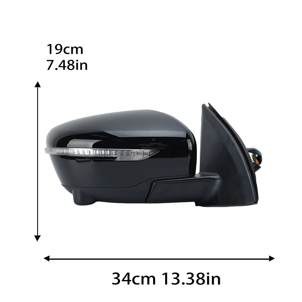 {{ Right Gloss Black 13Pin Mirror with Camera Suitable for Nissan Qashqai J11 14–20 }} - Buy Car Parts Online at {{ Kaka Auto Parts }}.