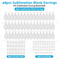 {{ 48PCS Sublimation Blank MDF Rugby Earring Double-Sided w  Hook and Jump Ring DIY }} - Buy Car Parts Online at {{ Kaka Auto Parts }}.