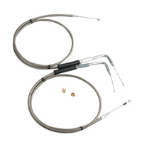 Throttle and Idle Cable Set 56-1/2 Stainless Steel Suitable For Harley-Davidson